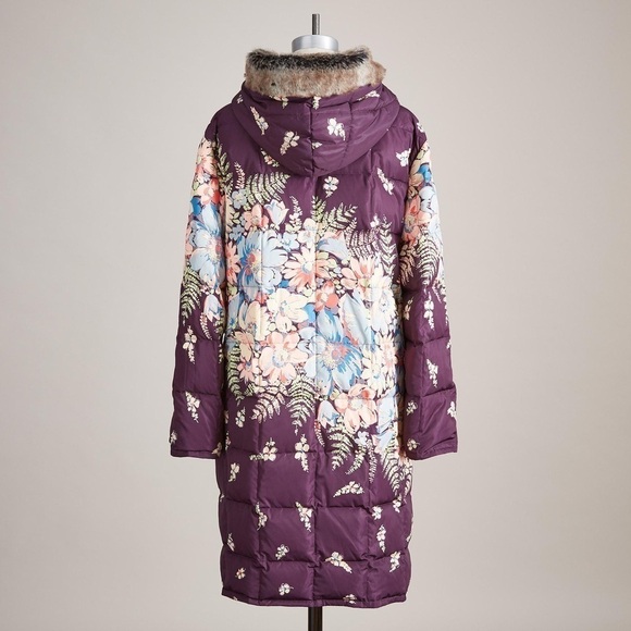NWOT Sundance Easy Wind Puffer Coat - Petites / Plumpfloral - Picture 2 of 3